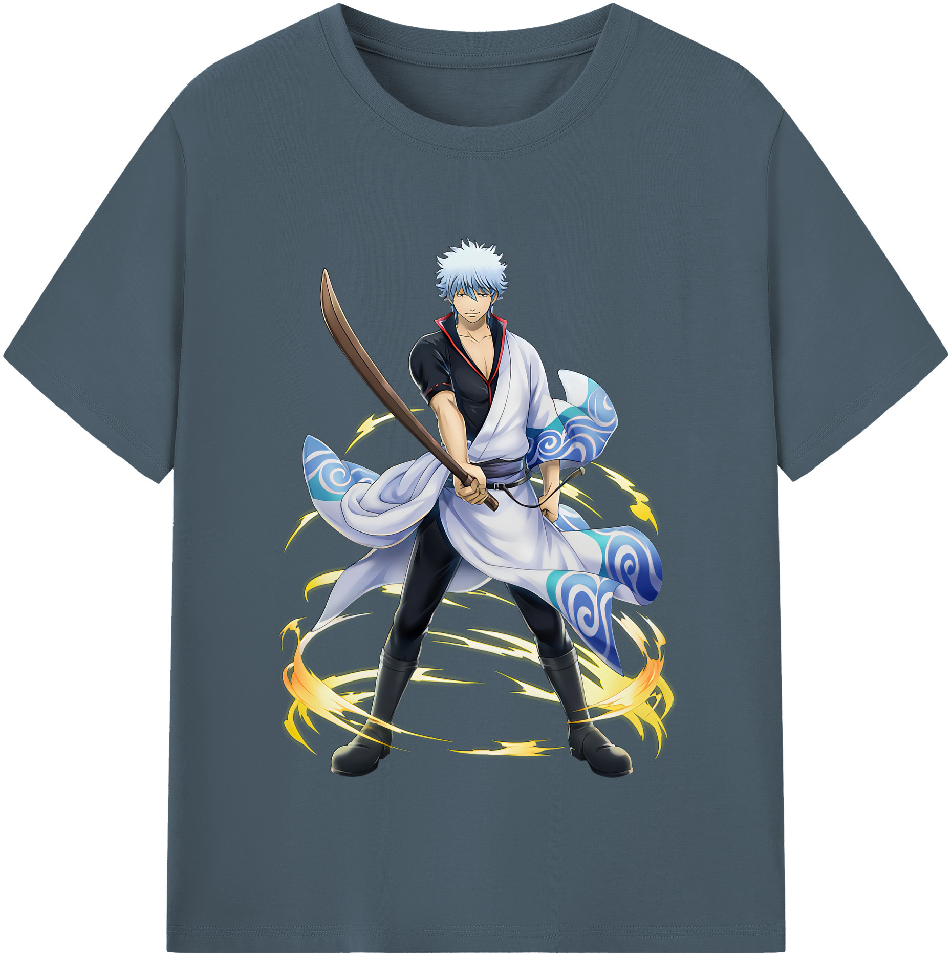 （画像用） ぎんたま 坂田銀時（さかたぎんとき） 神楽 志村新八（しむら しんぱち） GINTAMA Sakata Gintoki Kagura Shimura Shinpachi 綿100％半袖Tシャツ（フロントプリント）